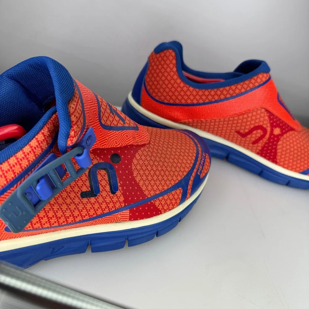 Pierce‎ Footwear T-Universal Shoes Men 12 Orange Blue Laceless Running Sneakers